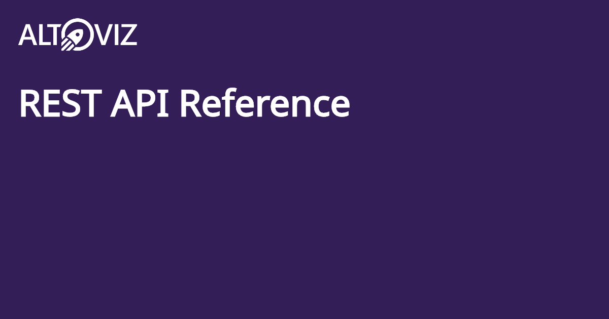 REST API Reference | Altoviz Developer Hub